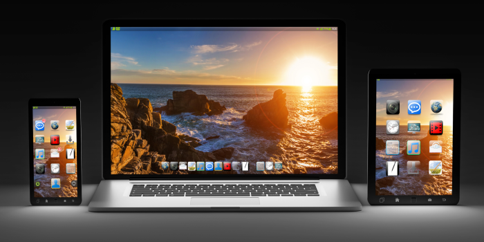 mobile phone, laptop and tablet.